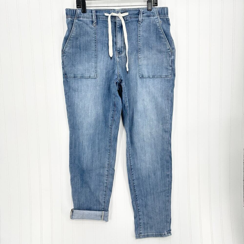 Judy Blue Jeans Womens 15 32 High Waist Jogger Blue Stretch Denim Drawstring